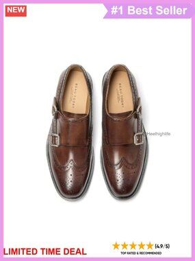 Monk Strap Loafers Womens Lightweight Calfskin Wingtips Business Casual Shoes